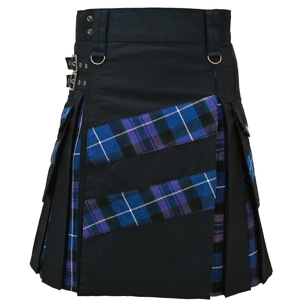 Men’s Scottish Hybrid Kilt Pride of Scotland Tartan Cross Stripe Style